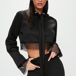 NWT Missguided x LONDUNN Scuba Black Crop Hoodie